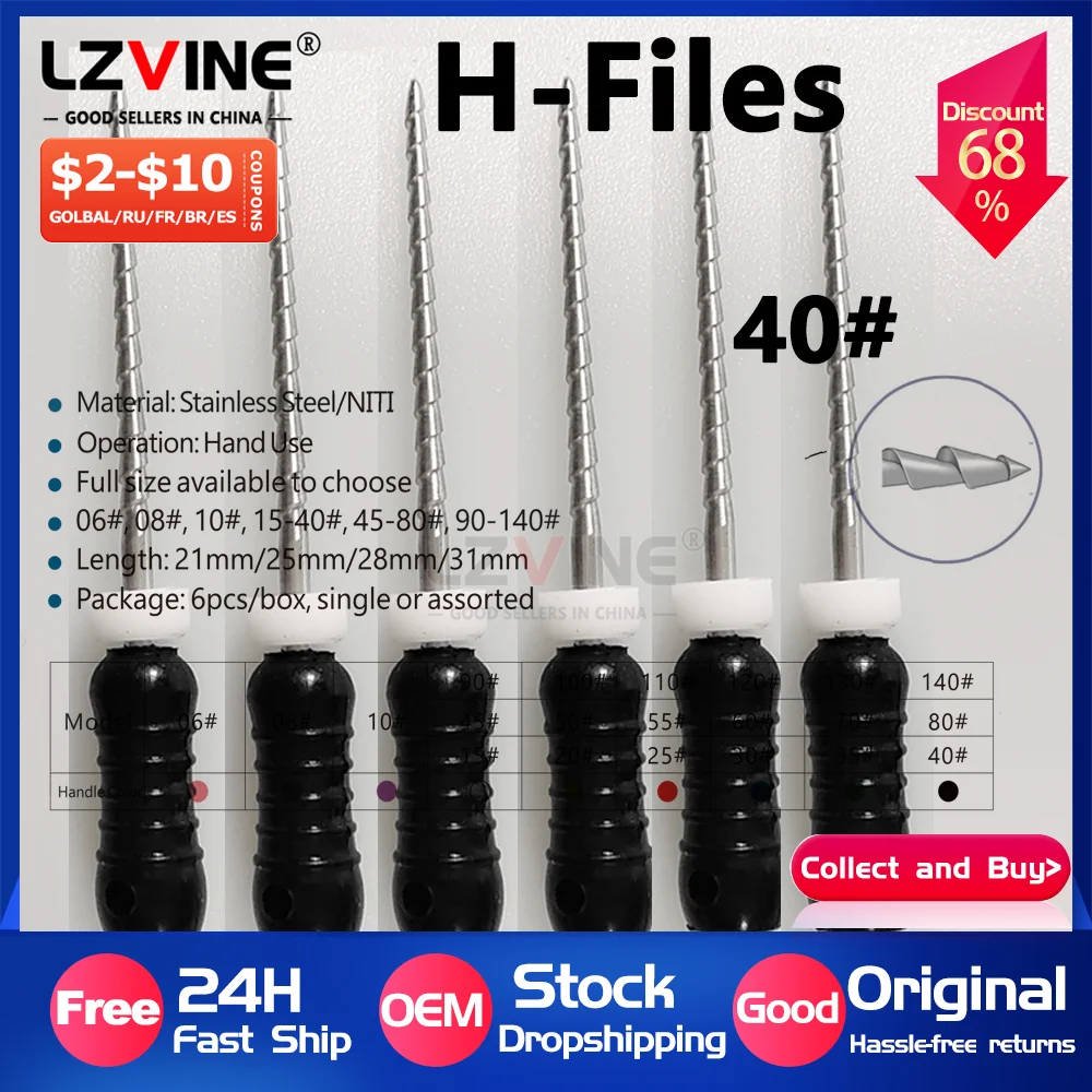

40# Dental Hand Use Stainless Steel H Files 21/25/31mm Endodontic Root Canal KFiles Dentist Tools Dental Product Lab Instruments