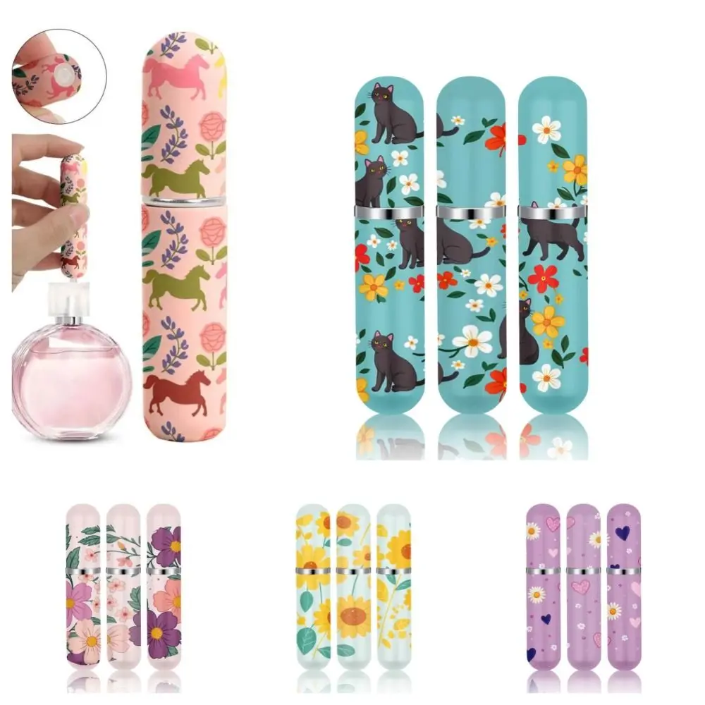 5 ml Mini-Parfümflasche, ätherisches Öl, Alkoholspray, Zerstäuberflasche, Spray, rotierende Flasche, nachfüllbar, leere Kosmetikbehälter