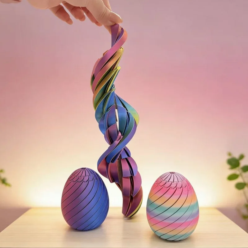 Twisty Fidget Egg 3D Printed Slippery Ball Stuffers Toy Rotating Spiral Spinner Colorful Desk Office Stress Relief Toys
