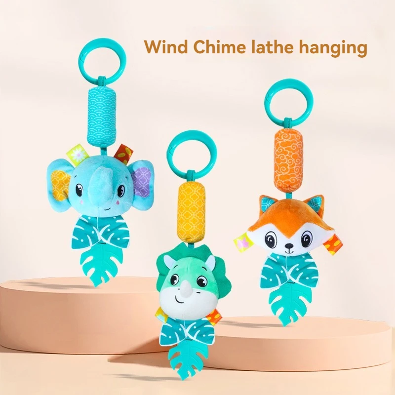 부드러운 봉제 아기 걸이 장난감 세트 - 유모차, 유아용 침대 및 자동차 좌석용 딸랑이 벨 및 씹을 수 있는 치아발육기 포함