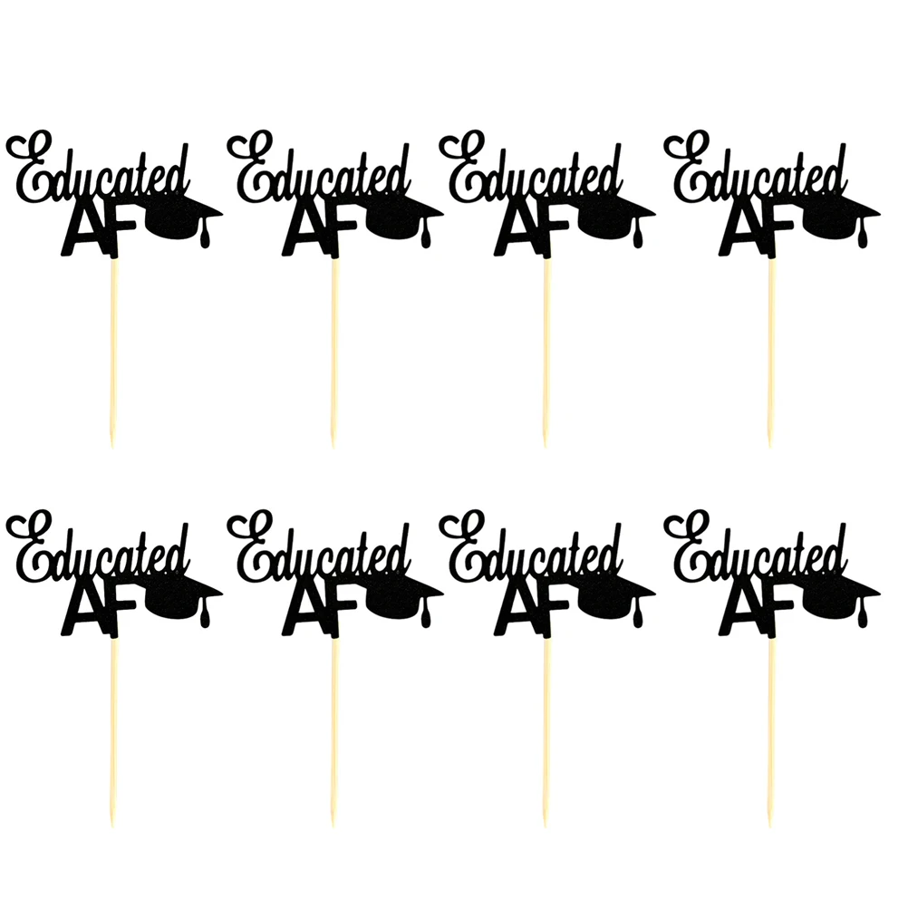 

24pcs Doctoral Hat Cake Toppers Graduation Decorations Birthday Party Supplies Cake Picks Cupcake Toppers Reusable