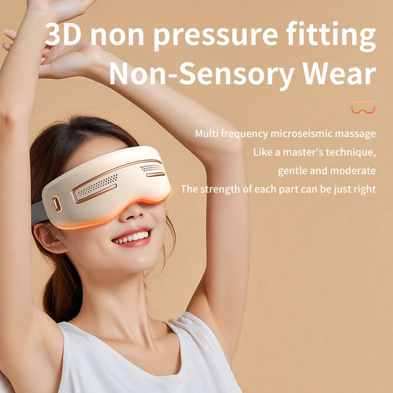 

Массажер для глаз с функцией горячего/холодного воздействия, встроенной музыкой и голосовым оповещением, регулируемым нагревом и охлаждением, USB-зарядкой, аккумулятором 2000 мАч