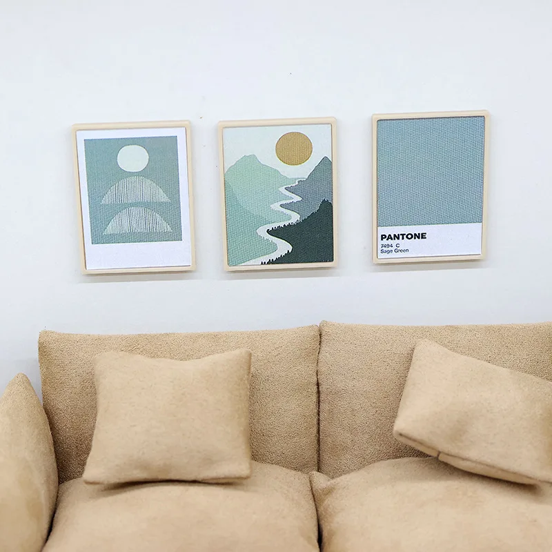 Miniature Simulation Mural, Dollhouse Wall Decor, Pocket Landscape Photo Frame Ornament