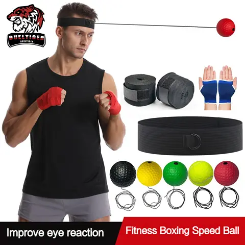 권투 속도 공 머리 장착형 PU 펀치 공 MMA 산다 훈련 손 눈 반응 체육관 샌드백 무에타이 Boxeo 피트니스 장비