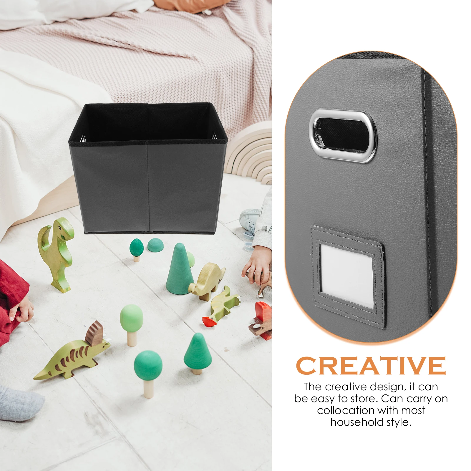 

Creative File Storage Box Multi-Use Household Organizer Double Handles Makeup Stationery Container Home Women