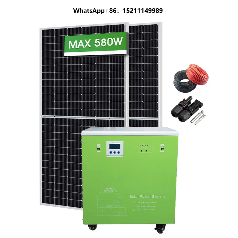 For Outdoor Camping Solar Panel System 6KW All-in-one WON-SPS-6K Smart LCD Display Overload Protection IP54 Waterproof
