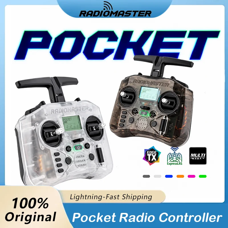 RadioMaster Pocket ELRS CC2500 Radio Controller Hall Gimbal EdgeTX Transmitter Portable Lightweight Remote Control for FPV Drone
