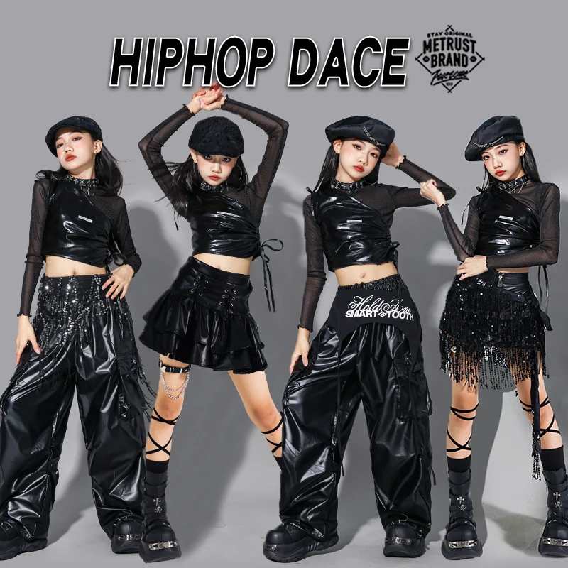 الأزرق Kpop ملابس رقص الفتيات الجاز الزي الأبيض المحاصيل الأعلى الدنيم تنورة أداء الجاز المرحلة دعوى طفل أزياء الشارع الشهير AMY2958 #3