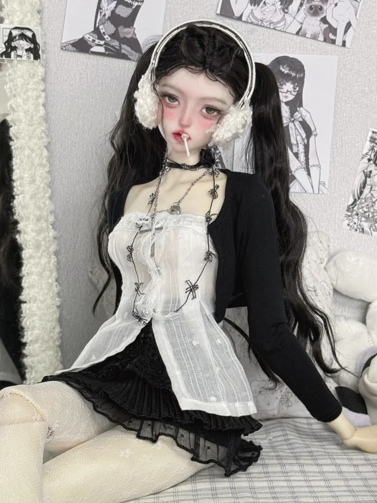 BJD Poppenkleertjes Voor 1/3 1/4 Poppen Rok vest Top Sokken Outfit Poppen Kleding Accessoires (Geen Pop)