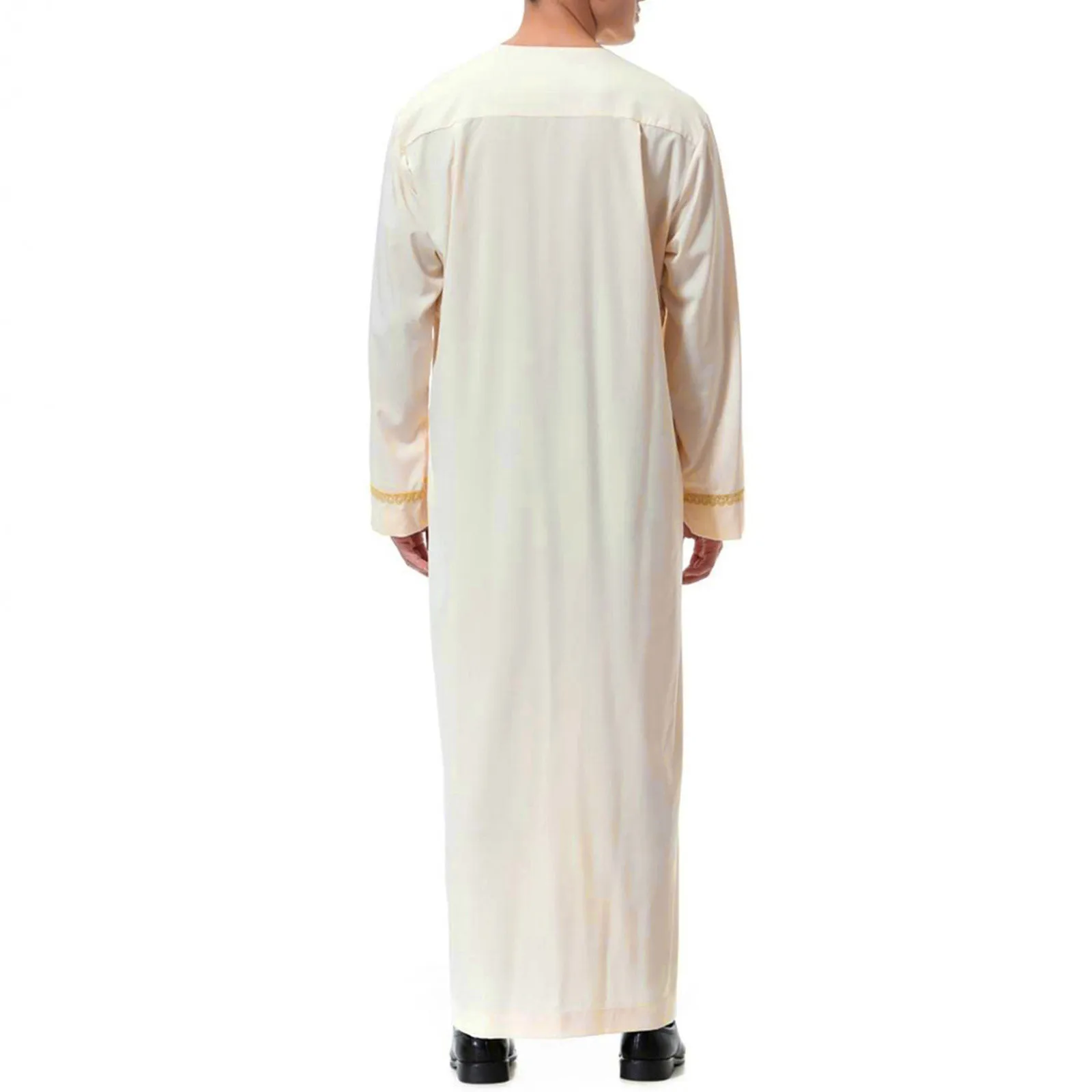 Męska sukienka muzułmańska suknia saudyjska arabska dubaj z długim rękawem haftowany płaszcz koszula modlitewna odzież Kaftan islamska królewska