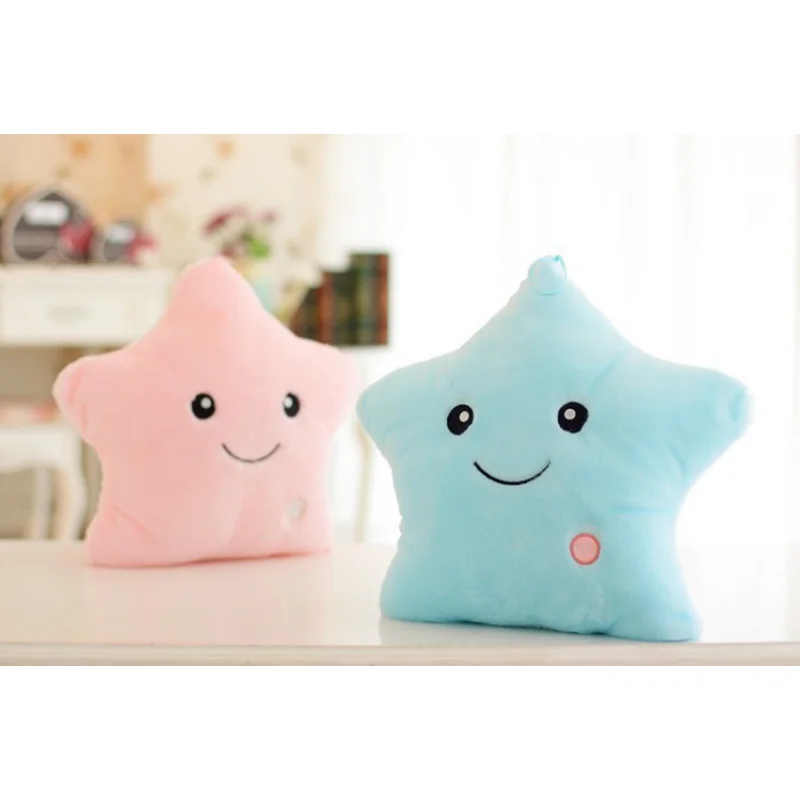 Luminous Pillow Soft Stuffed Plush Multicolor Glowing Stars Cushion Creative Toy Gifts Led Night Light For Home Room Decorations