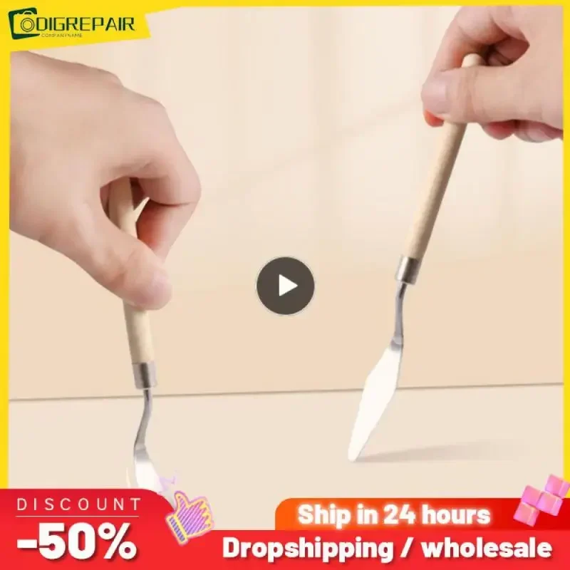 Cuchillos para pintura al óleo de acero inoxidable, espátula para manualidades de artistas, paleta, cuchillo para mezclar pintura al óleo, raspador, herramientas de arte