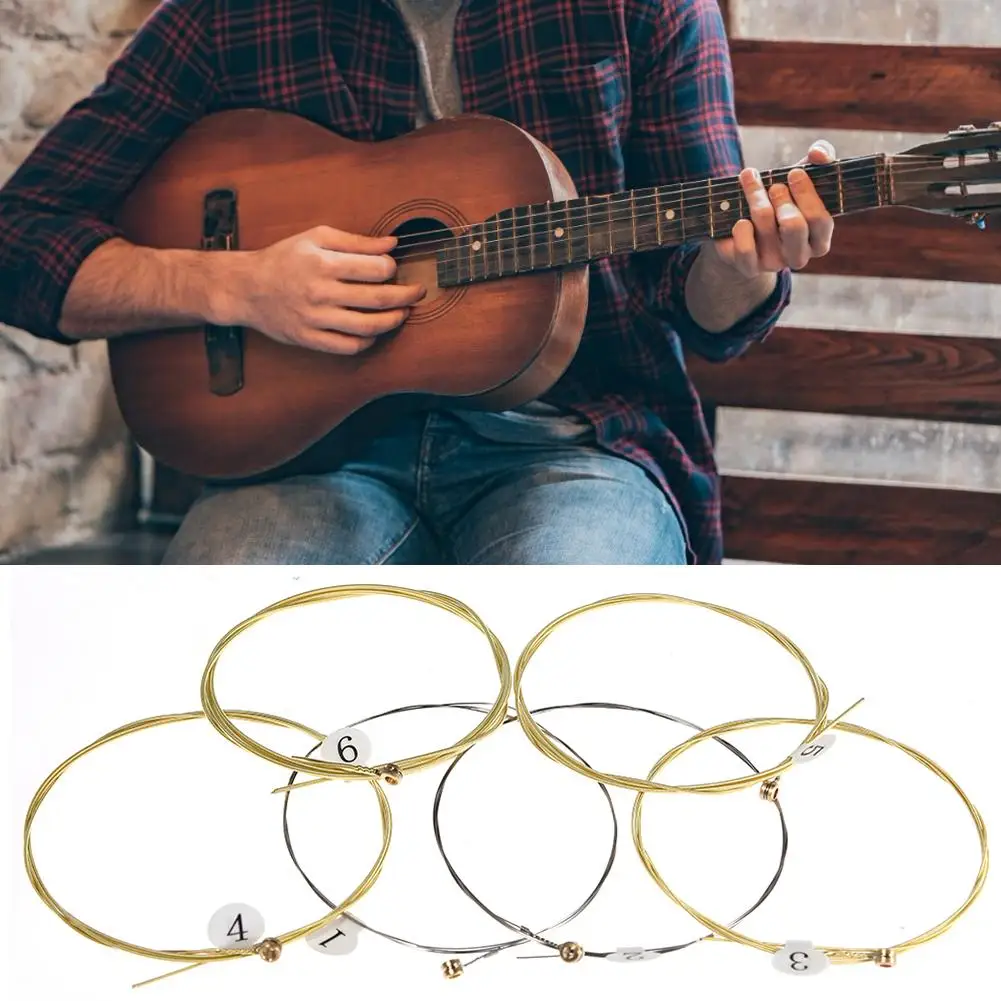 1pcs/set Universal Acoustic Guitar String Brass Hexagonal Steel Core Strings For Musical Instruments Guitars Strings Guitar Acce