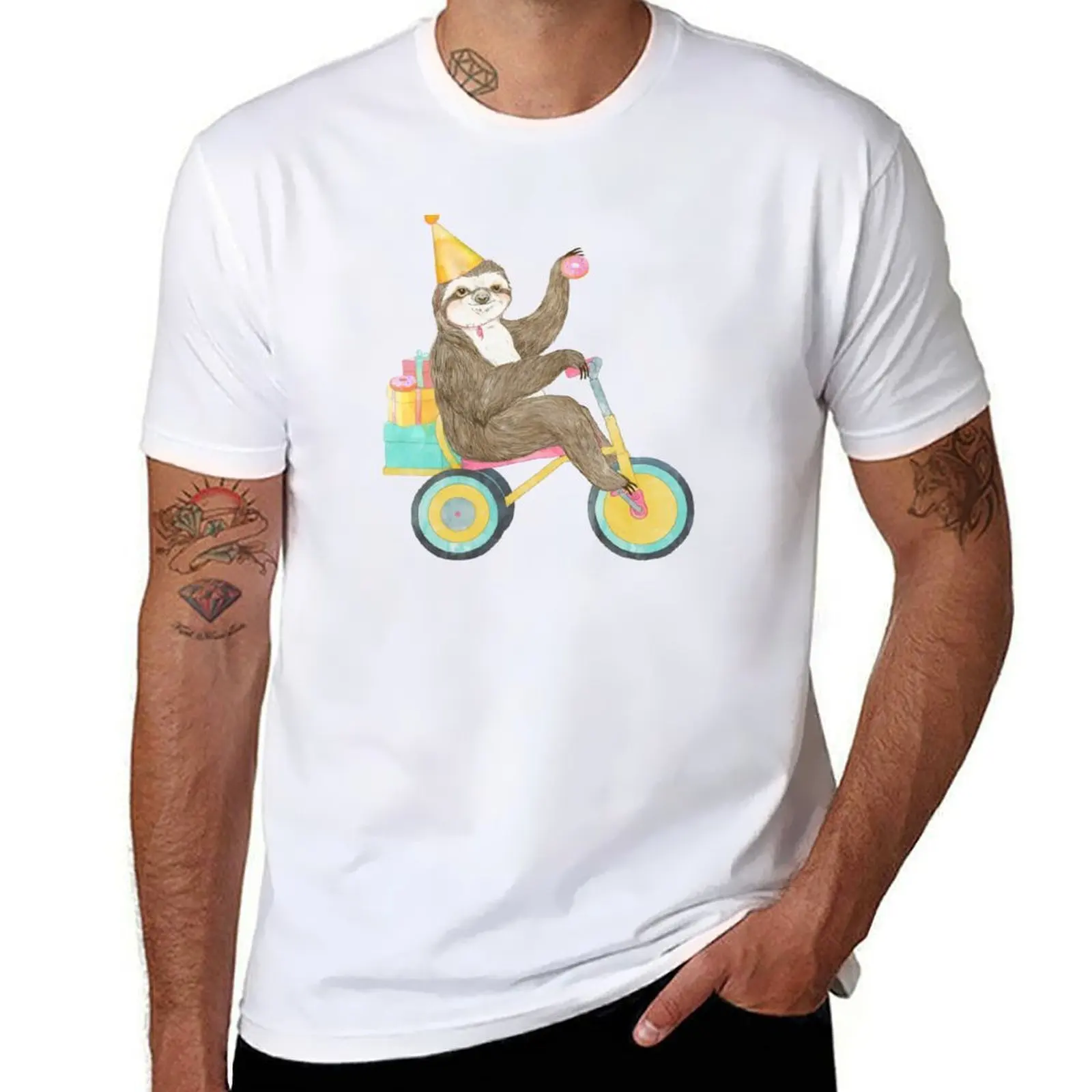 

man cotton cotton t man Sloth man Birthday t t shirt shirts luxury T-Shirt shirt