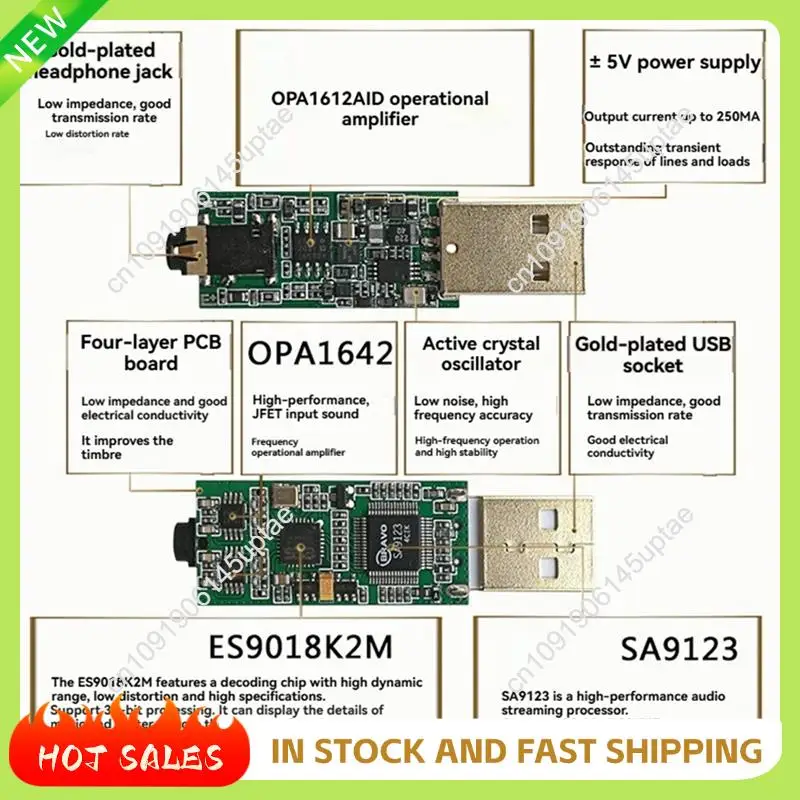 

N88R ES9018K2M OPA1612AID Op Amp USB External Sound Card DAC Decoding Headphone Amplifier Portable Ear Decoder