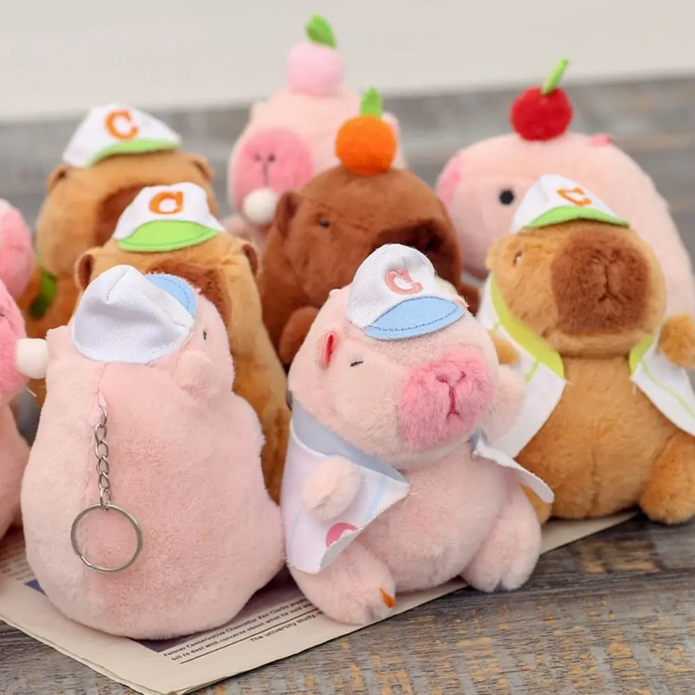 Multicolor Plush Capybara Keychain Cartoon Capybara Cute Simulation Capybara Pendant Stuffed Animals Accessories