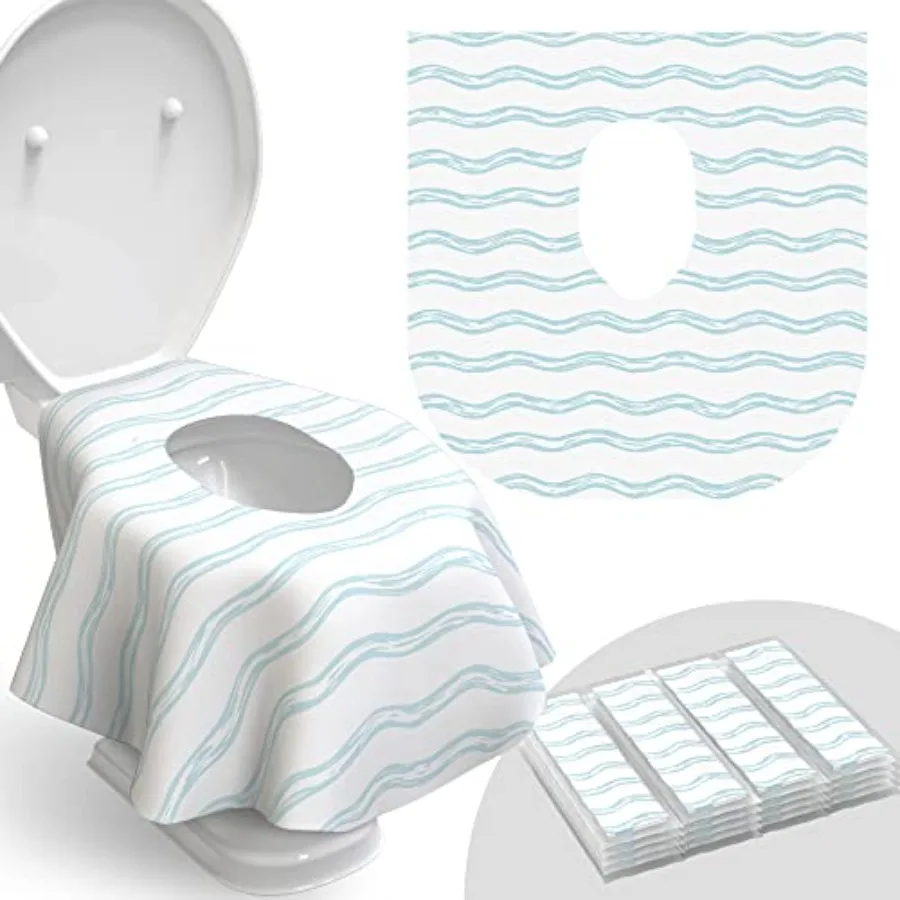 

Disposable Toilet Seat Cover for Travel 20 Pack with Covers Wrapped in Sets of 2 Non-Flushable Liners Fits Most Seats Ideal for
