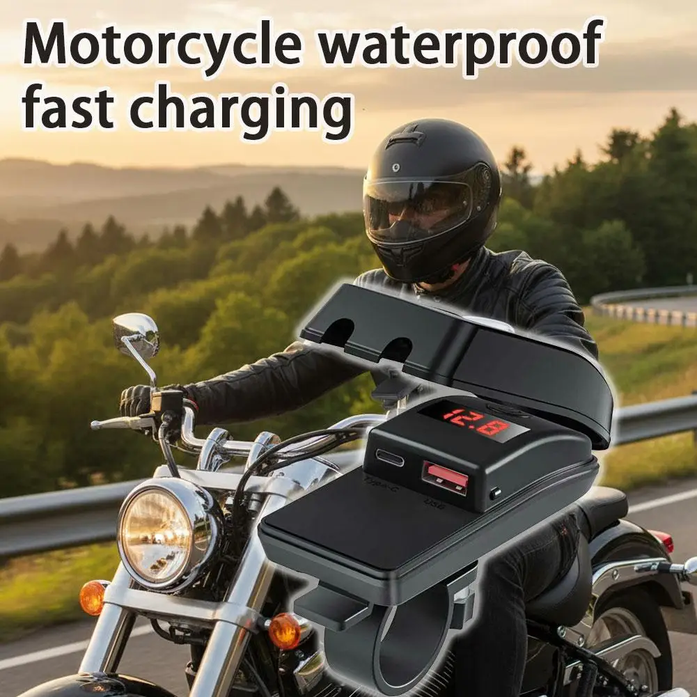 

Водонепроницаемое быстрое зарядное устройство для мотоцикла, 36 Вт, USB Type-C, напряжение зарядки, крепление на руль, велосипедный дисплей, мотоцикл с портом Electr B1B9