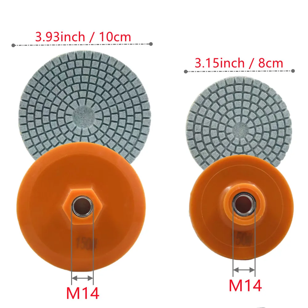1/2pcs 80/100mm 3/4 Inch Polishing Pad Wet Dry Buff Disc Abrasive For Sanding Marble Granite Concrete Grinding Countertop Stone