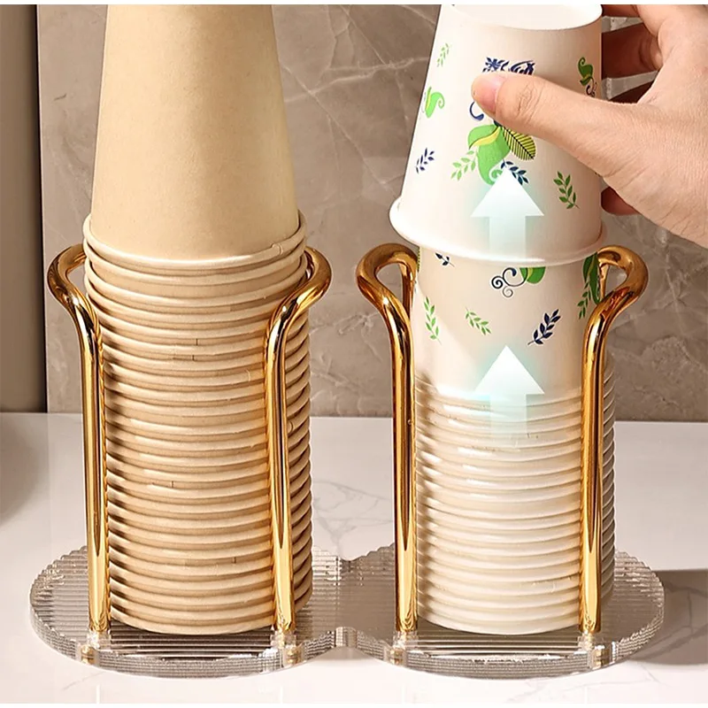 2025 Luxury Disposable Cup Storage Holder Multifunctional Water Coffee Tea Cup Storage Rack Home Longer Stick Mug Display Stand