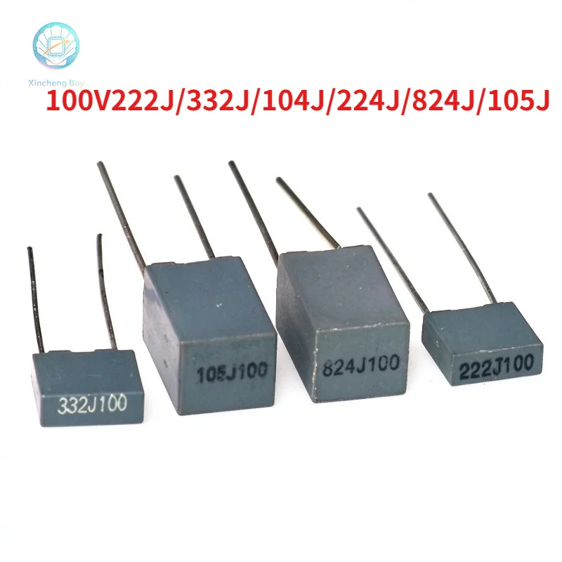 20pcs 100V gray correction capacitor 104/154/224/334/474/564/684/105/225J 5% P5MM