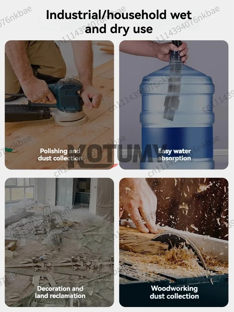 1200W Adjustable Speed Cyclone Dust Collector Portable Wet Dry Woodworking Vacuum Cleaner