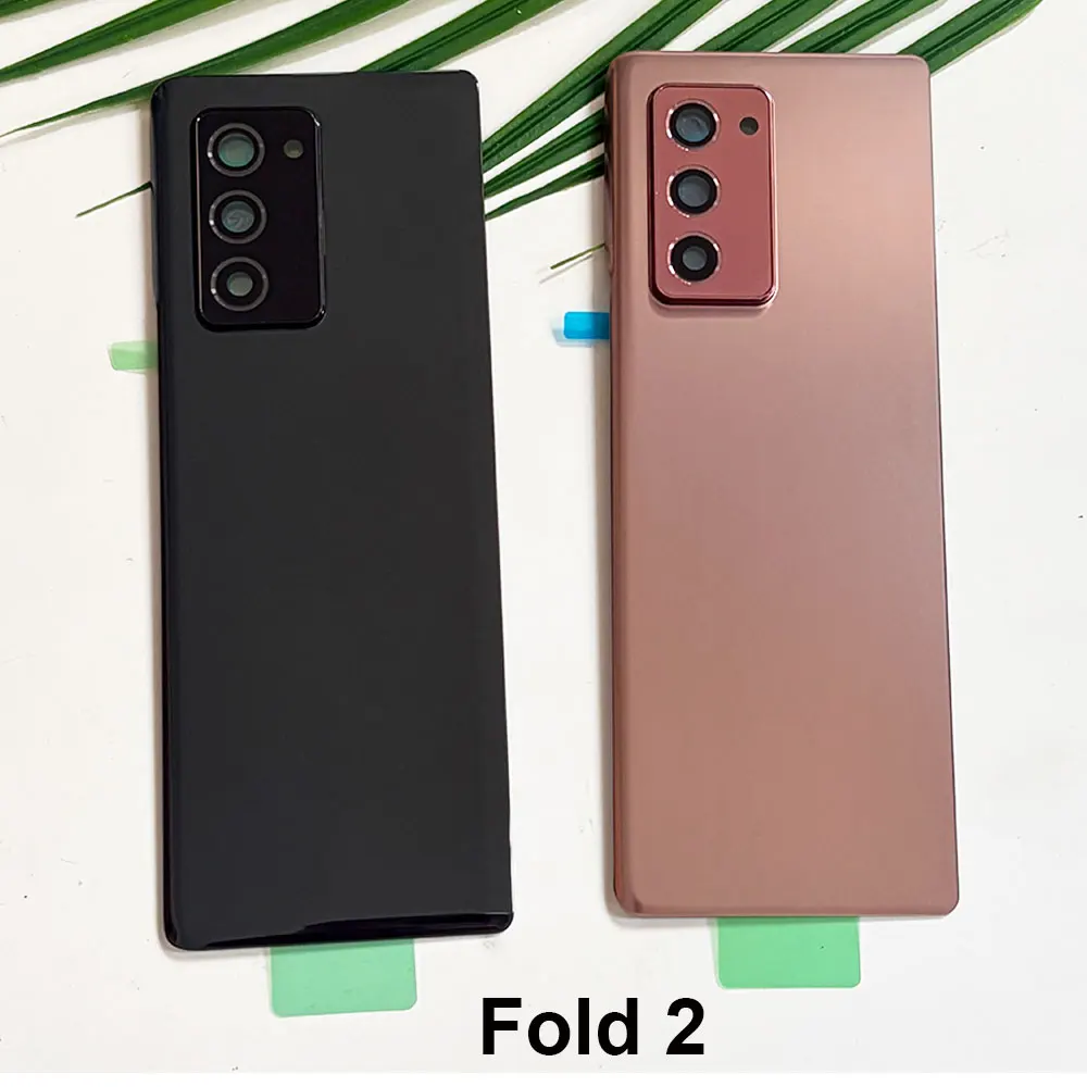 Fold2 New Housing for Samsung Galaxy Fold 2 Fold2 F916 F916B Back Battery Cover with Camera Frame Lens Rear Door with Adhesive