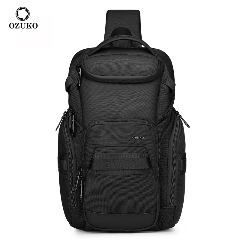 

OZUKO Business Commuter Men's Chest Bag Fashion Multi-functional Shoulder Bag Lightweight Travel Waterproof Crossbody Bag