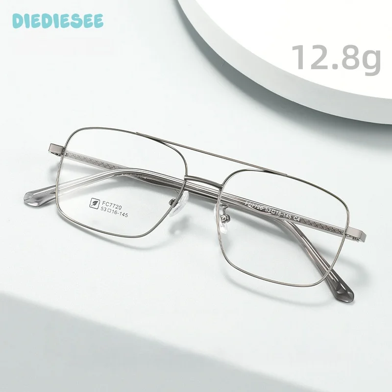 

DIEDIESEE New High-quality Ultra Light Retro Double Beam Anti Blue Light Men's Alloy And Sheet Prescription Glasses 7720CF