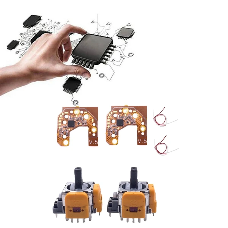 2PCS Hall Joystick+Calibration Board For PS5 Gamepad Hall Effect & Hall Joystick Center/Outer Ring Calibration