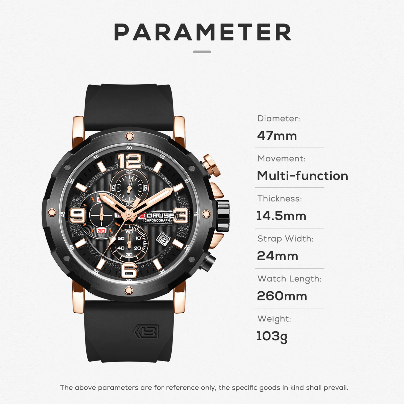 BORUSE Design Sports Men Quartz Wristwatch Luxury Bussiness Watch for Men Stainless Steel Waterproof Clock Relogios Masculino