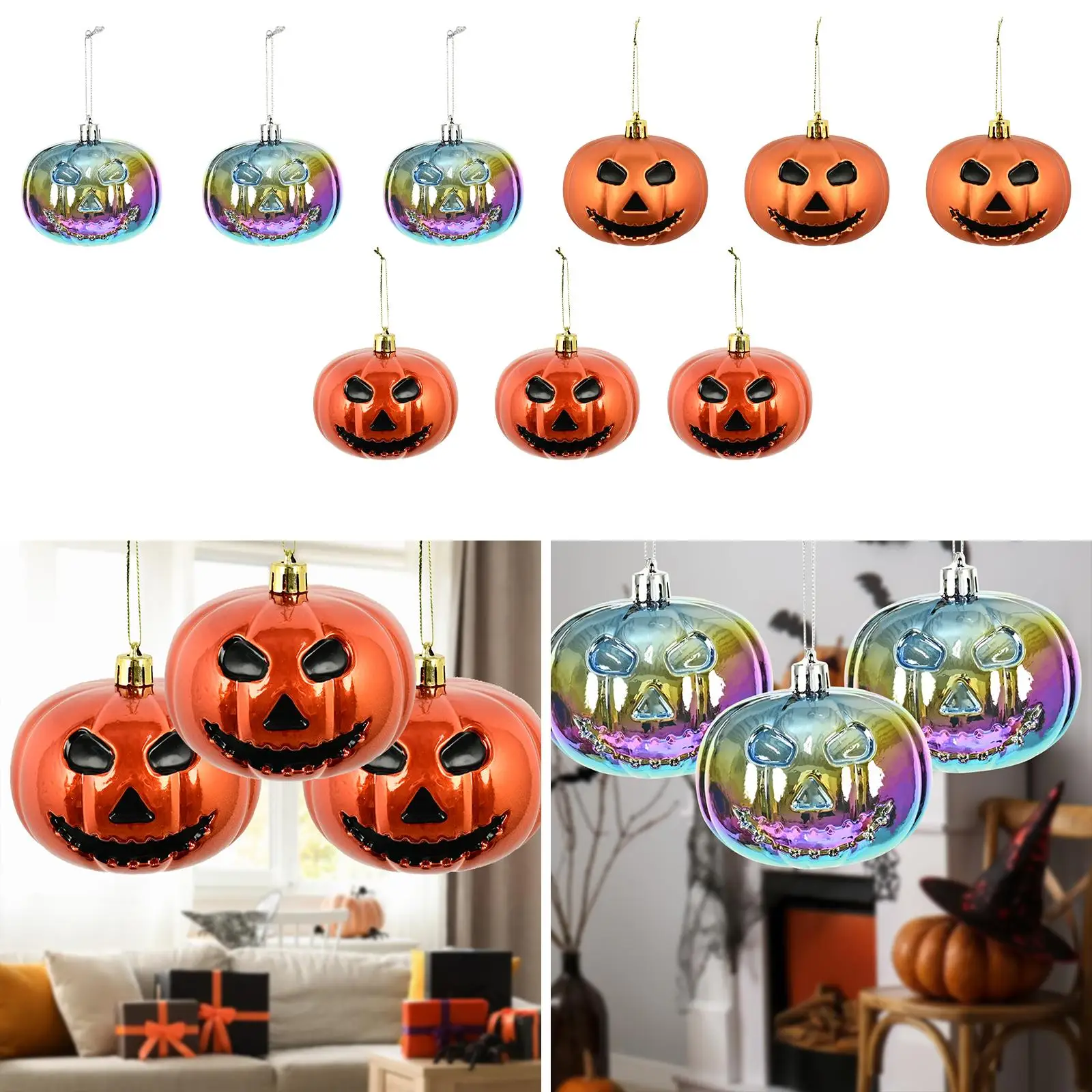 3 Pieces Halloween Hanging Pumpkin Decorations Festival Halloween Ball Ornaments Halloween Hanging Balls for Tree Outdoor Indoor