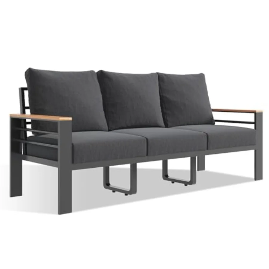 Aluminum Patio Furniture Set, Oversized Outdoor Sectional with Washable Thick Cushions, Patio Conversation Sets for Porch, Balc
