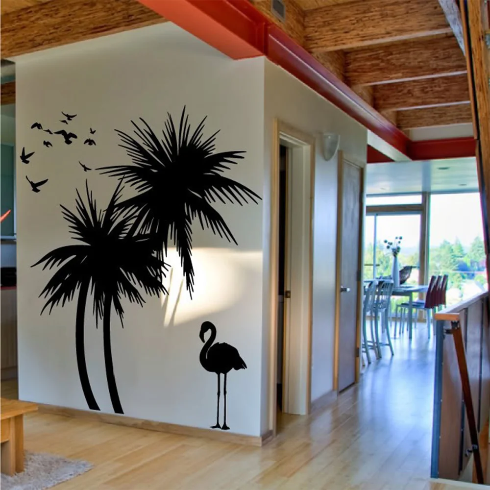 

Large Palm trees Bird adhesive Vinly Wall Decal Art Mural Wall Sticker Home Decor
