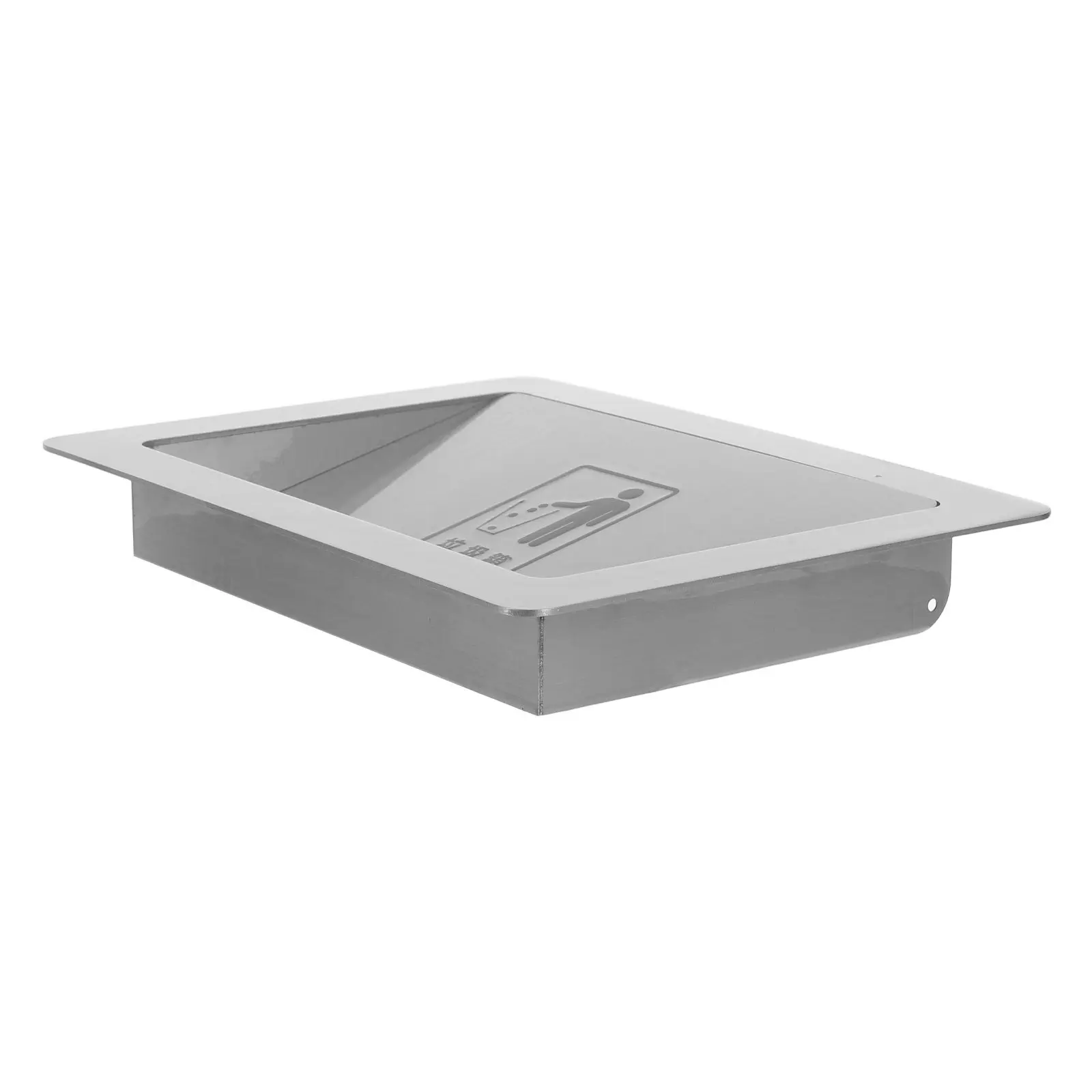 

Built-in Stainless Steel Trash Chute Lid Side Mounted Swing Flap for Kitchen Counter Milk Tea Shop Commercial Space Recessed