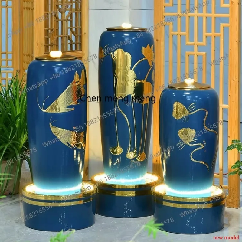 h178  New Chinese ceramic running water ornament circulating water living room office fountain water feature landscape humidifie