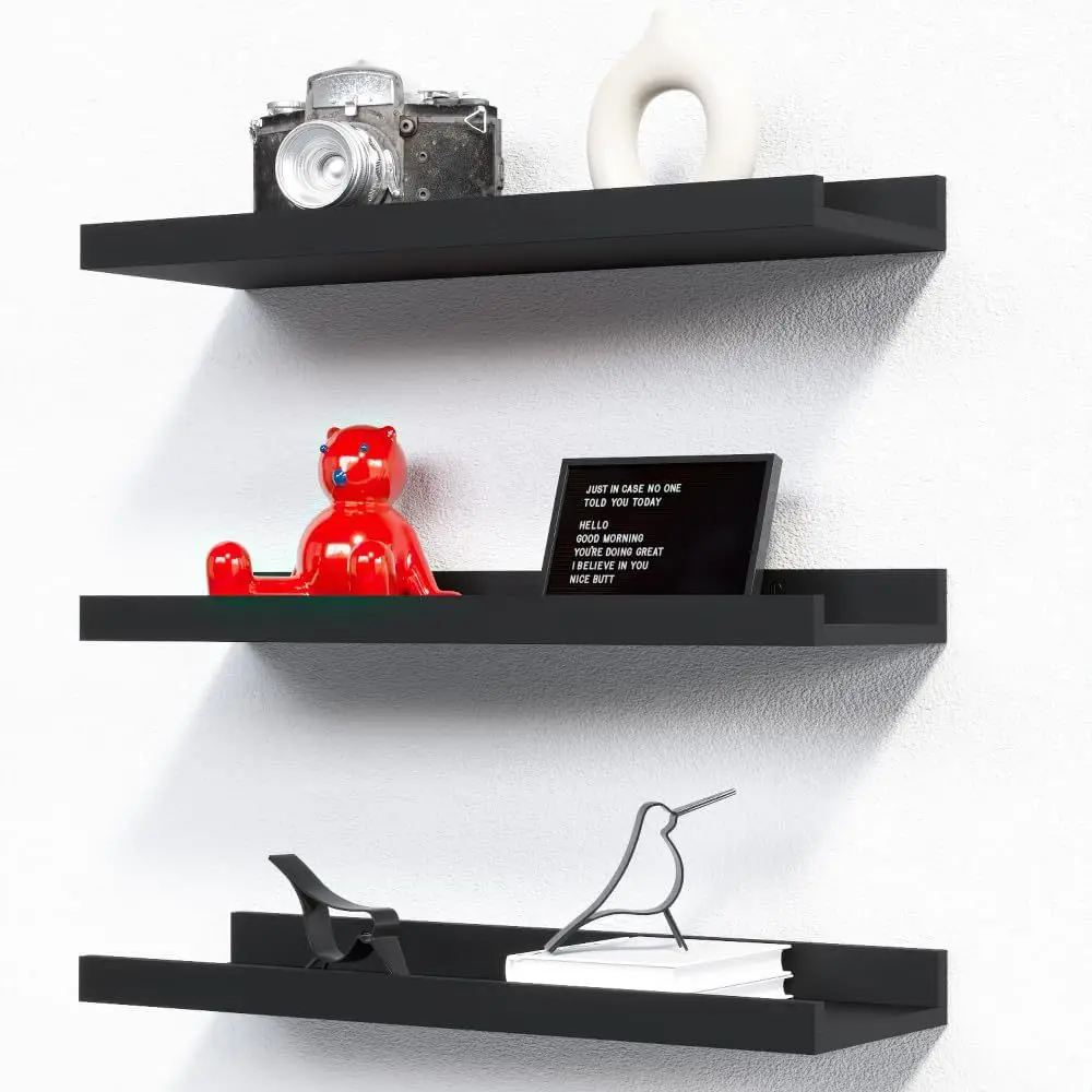Creative wall storage rack 2-piece shelf simple home bookshelf ornament wall photo frame rack view 2