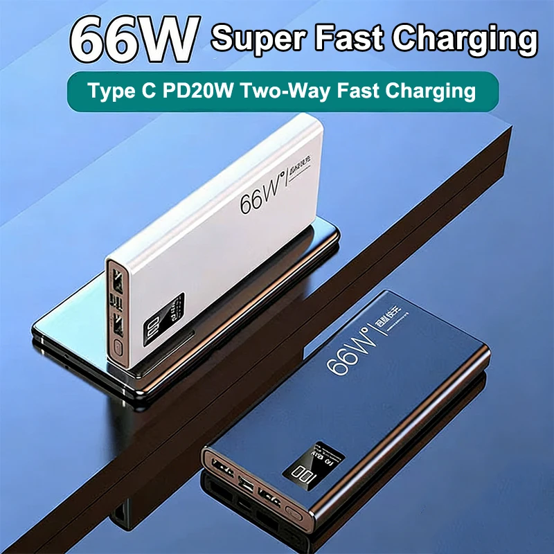 

Power Bank 30000mAh 66W Super Fast Charging Portable Charger Powerbank for iPhone 17 Samsung Huawei Xiaomi External Battery Pack