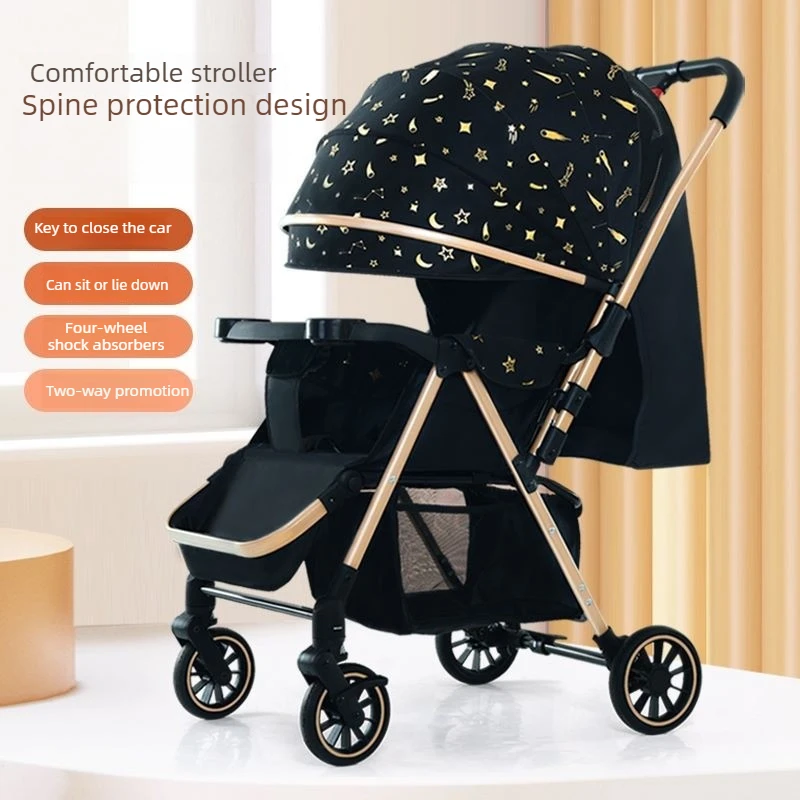 

Ultra-Lightweight Baby Stroller, Reclining & Foldable Pram for Newborn to Toddler – Travel Friendly