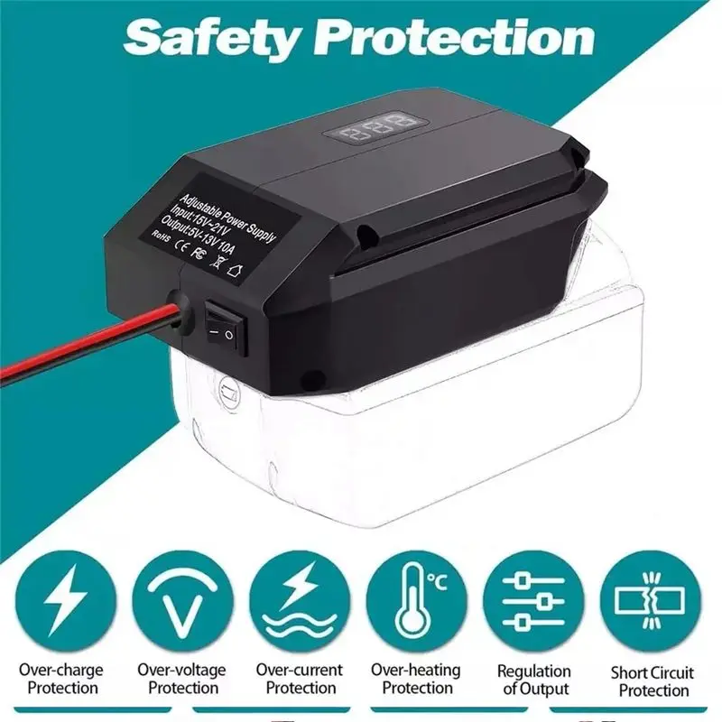 B76B For 18V Battery Powered Wheels Adapter DC 18V to 12V Step-Down Converter Cigarette Lighter Buck Module Included