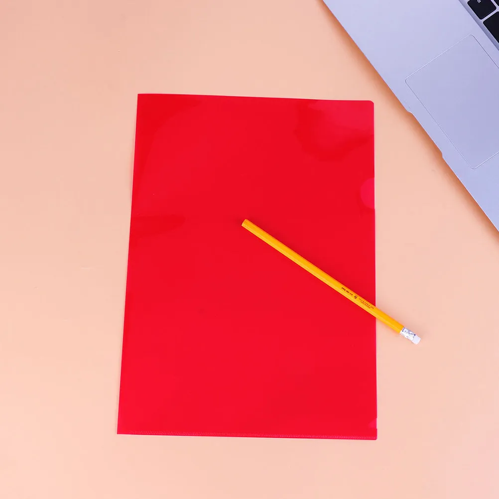 A4 Clear File Sleeves 10 Pack L Shaped Plastic Document Folders Paper Organizer for Office School
