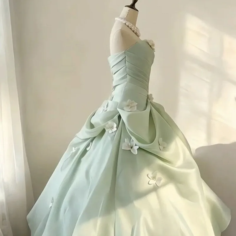 Vestido de noche estilo Sen sin tirantes, adelgazante, para adulto, regalo, vestido de princesa, fiesta de cumpleaños, anfitriona, actuación, personalizable