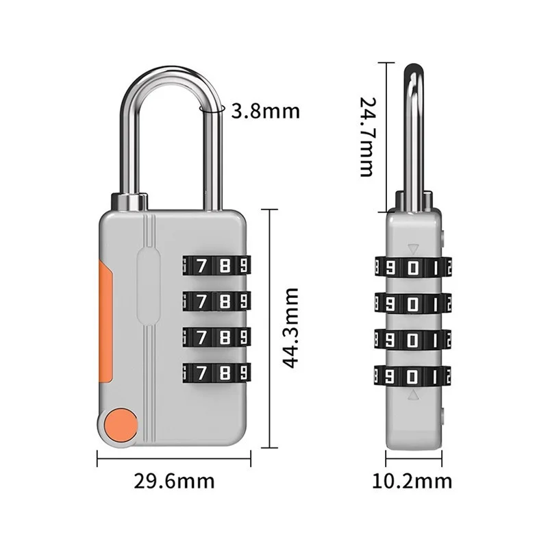 4-Digit Combination Lock Baby Safe Home Cabinet Drawer Locks Anti-theft Zinc Alloy Padlock Travel Luggage Suitcase Lockers