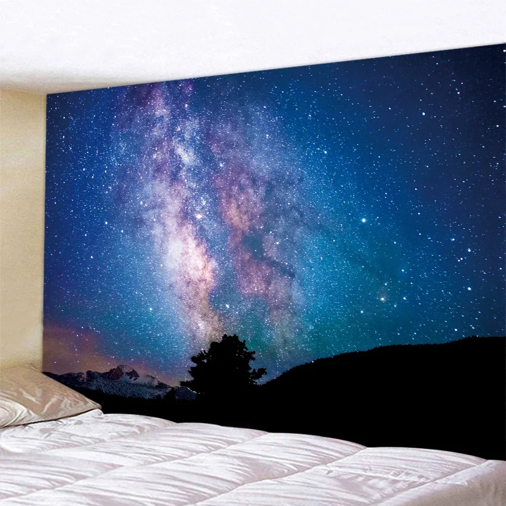 Night sky meteor home decoration tapestry mandala bohemian decoration psychedelic scene wall hanging yoga mat