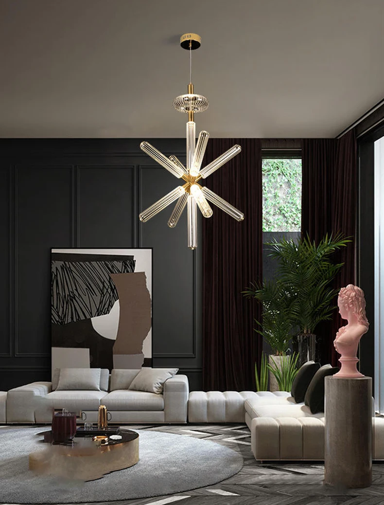 Novelty Clear Glass Gold Chandeliers