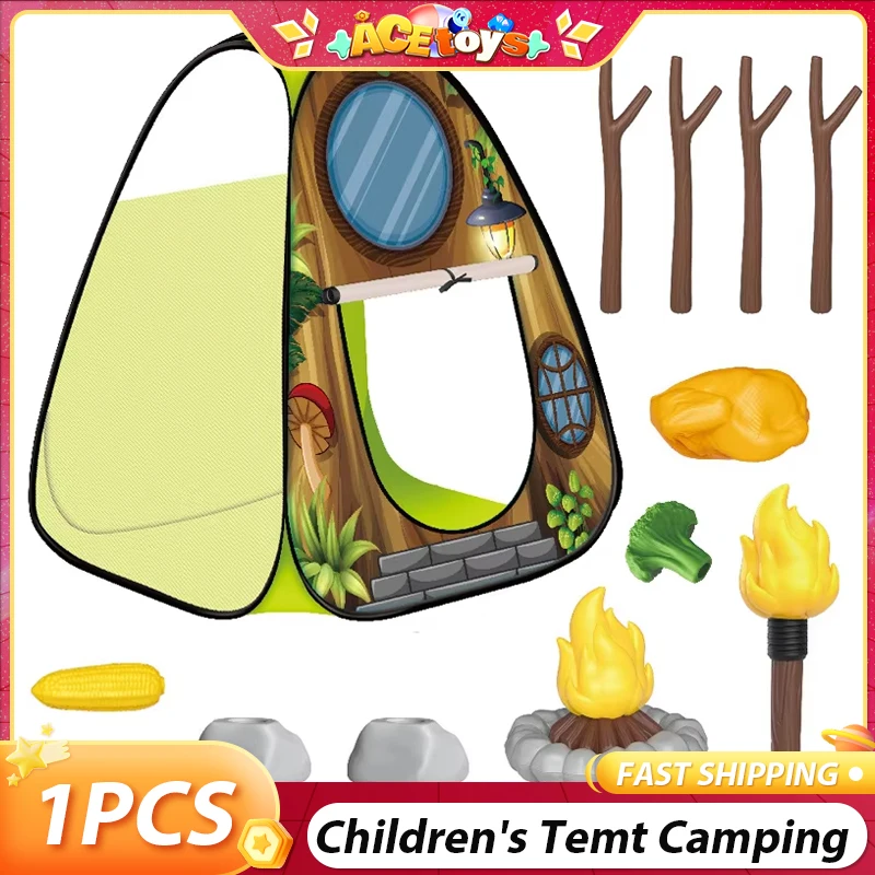 Modelo de Camping Temt para niños, juego de rol seguro para interiores y exteriores con sonido y juguetes, juego en casa, juguetes divertidos y seguros para exteriores para niños