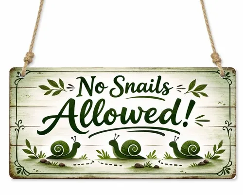 1x "Keine Schnecken erlaubt" Garten-Metallschild/Hängeschild Geschenk Neuheit cpt1 -- Blechschild