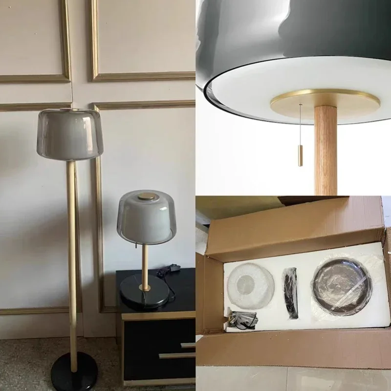 SANDYHA nowe nordyckie nowoczesne lampy stojące minimalistyczna drewniana szklana lampa podłogowa lampy LED pokój dekoracja sypialni w domu Lampe