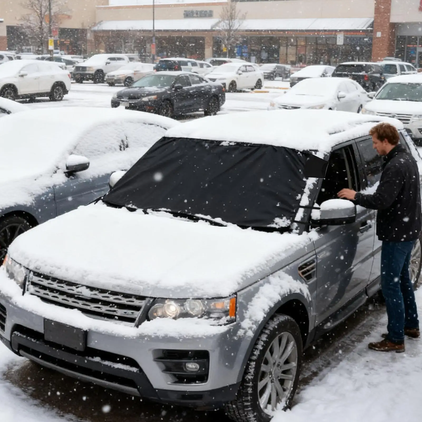 

Windshield Cover For Snow Windscreen Oxford Cloth Ice Cover Windshield UV Resistant Sunshade For Commuting Winter Outdoor Truck