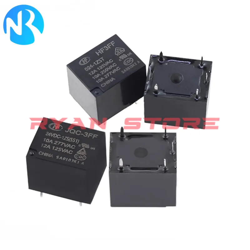 5PCS Relay HF JQC 3FF 005 009 012 024 1HS 1HST 1ZS 1ZST 4Pin 5Pin JQC 3FF-005-1HS 3FF-012-1HST HF3FF-024-1ZST 10A 250VAC 227VAC